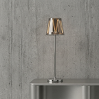 Fouss Cupcake Ambient Table Lamp – Silver Color Modern Minimalist Warm Glow Desk Light for Bedroom & Living Room