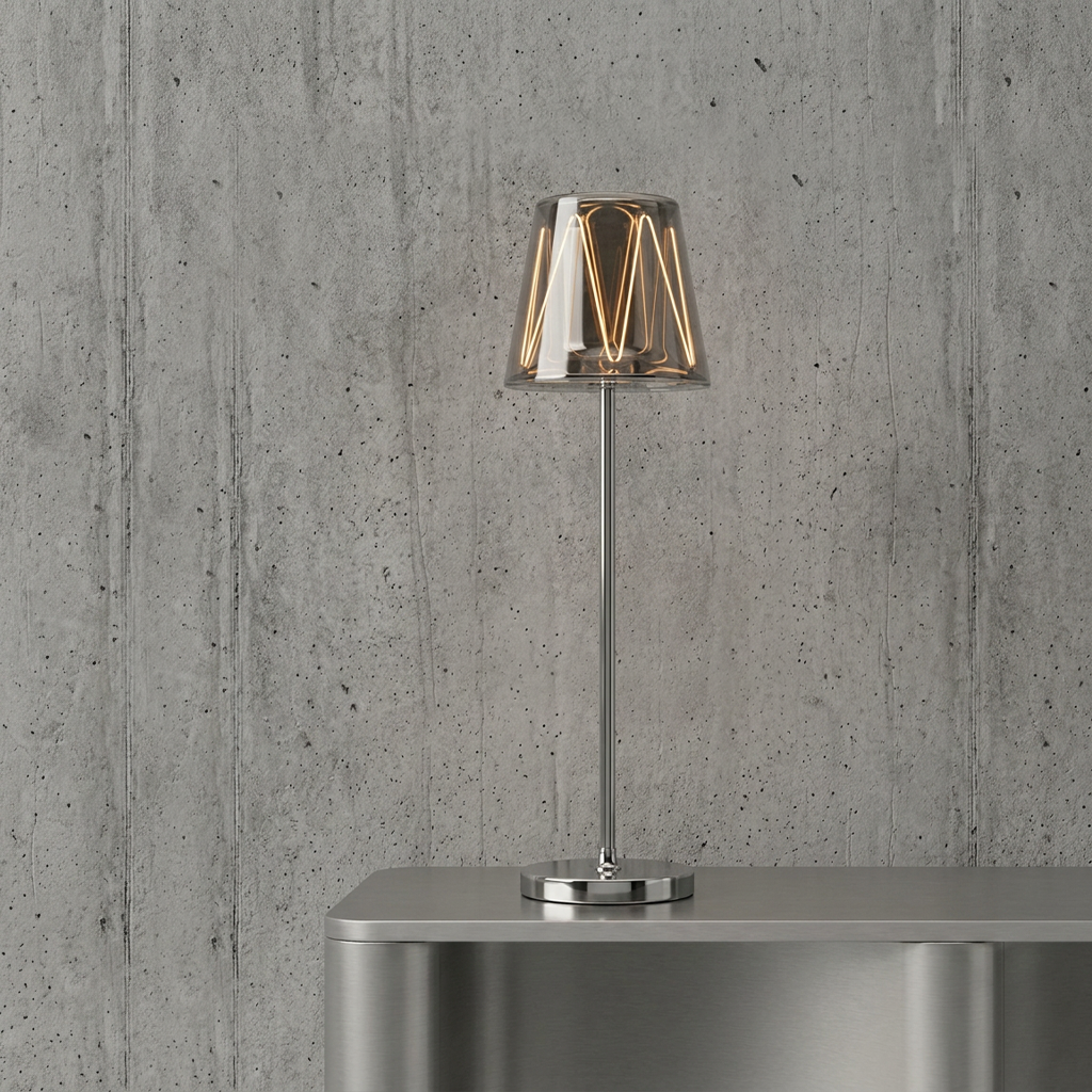 Fouss Cupcake Ambient Table Lamp – Silver Color Modern Minimalist Warm Glow Desk Light for Bedroom & Living Room
