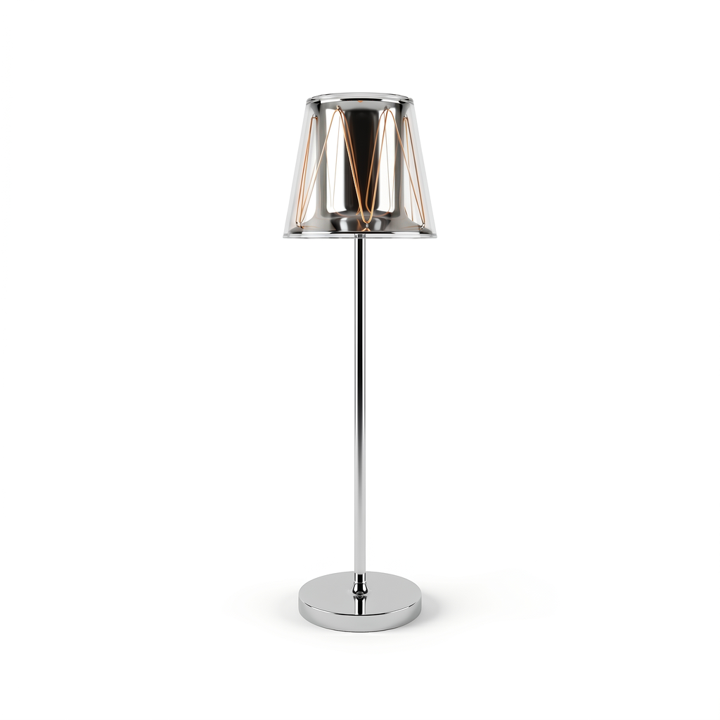 Fouss Cupcake Ambient Table Lamp – Silver Color Modern Minimalist Warm Glow Desk Light for Bedroom & Living Room